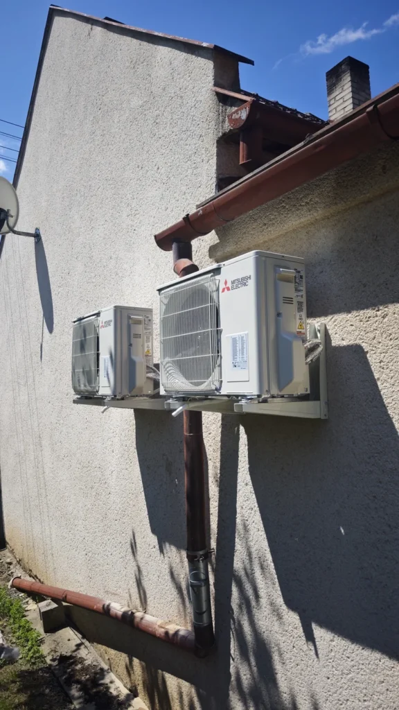 Montáž 2× klimatizace Mitsubishi HR25 ve Skutči