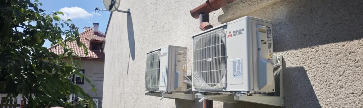 Montáž 2× klimatizace Mitsubishi HR25 ve Skutči