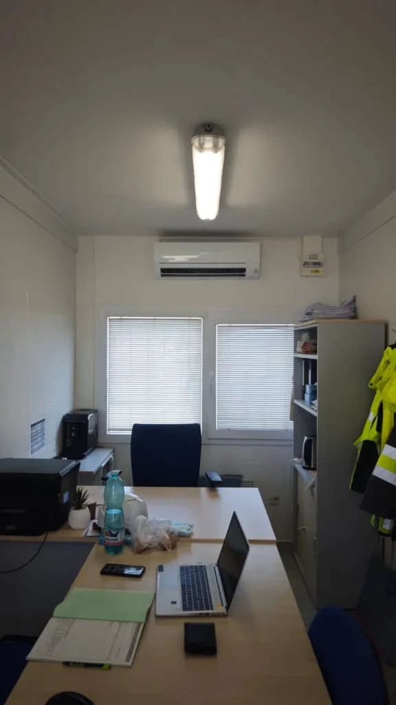 Montáž klimatizace Mitsubishi Electric HR do stavební buňky